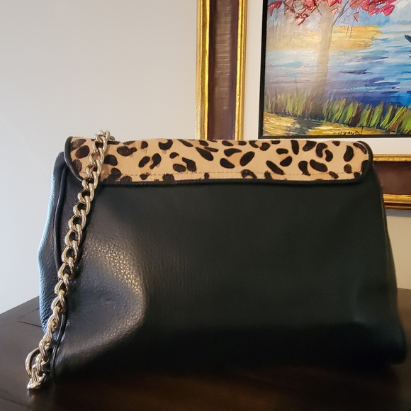 Kate Spade Calf Hair Leopard Print Shoulder Bag with Chain Strap - Picture 2 of 16